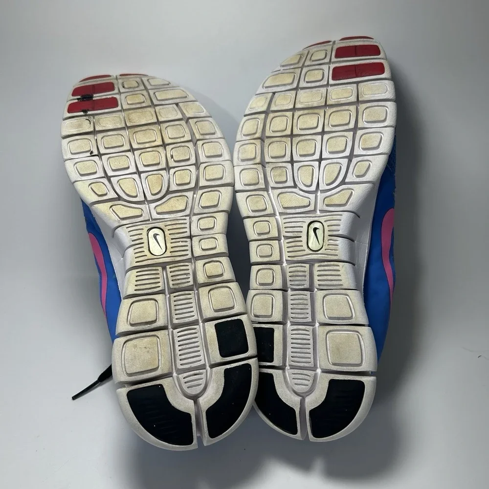 Nike Free 5.0 Distance Youth 6.5Y Blue Pink Running Shoes Athletic 580565-400